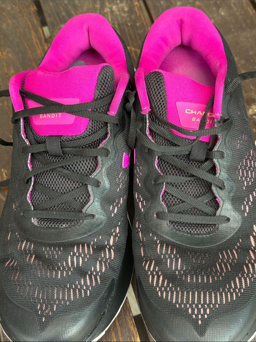 Under Armour Women's Black and Hot Pink Running Sneakers